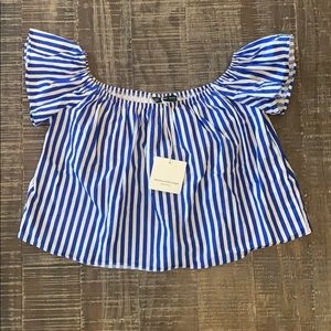 NWT Striped Off the Shoulder Blouse